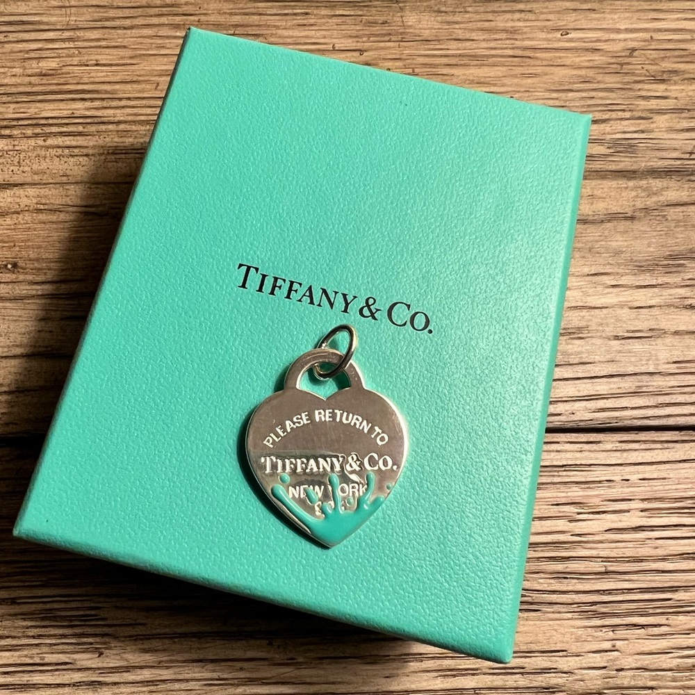 Large Blue Enamel “Splash” Return to Tiffany Heart Charm